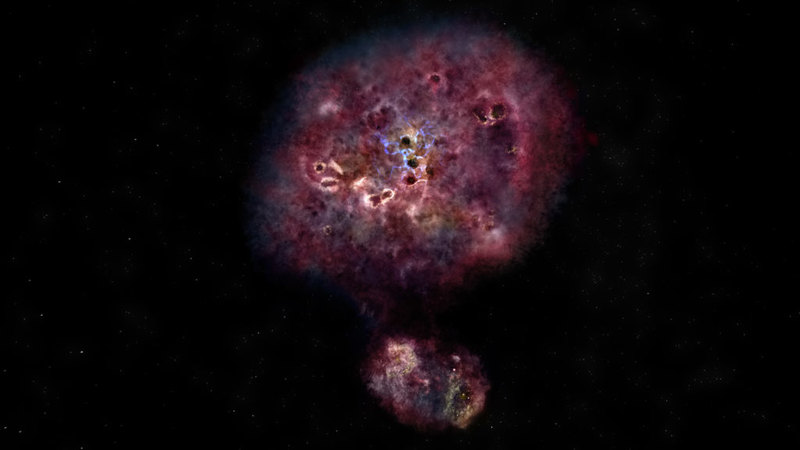 Астрономы засняли далекую звездообразующую галактику MAMBO-9
