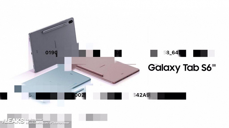 Флагманский планшет Samsung Galaxy Tab S6 5G на первых официальных изображениях