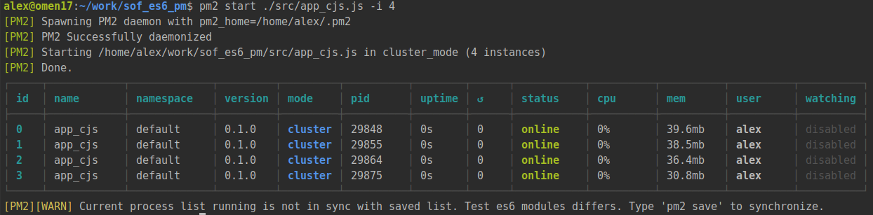 nodejs: менеджеры процессов и ES6-модули - 1