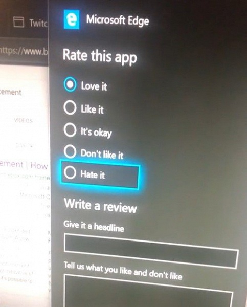 Ненавидящие браузер Microsoft Edge не могут выставить ему соответствующую оценку в сборках Windows Insider