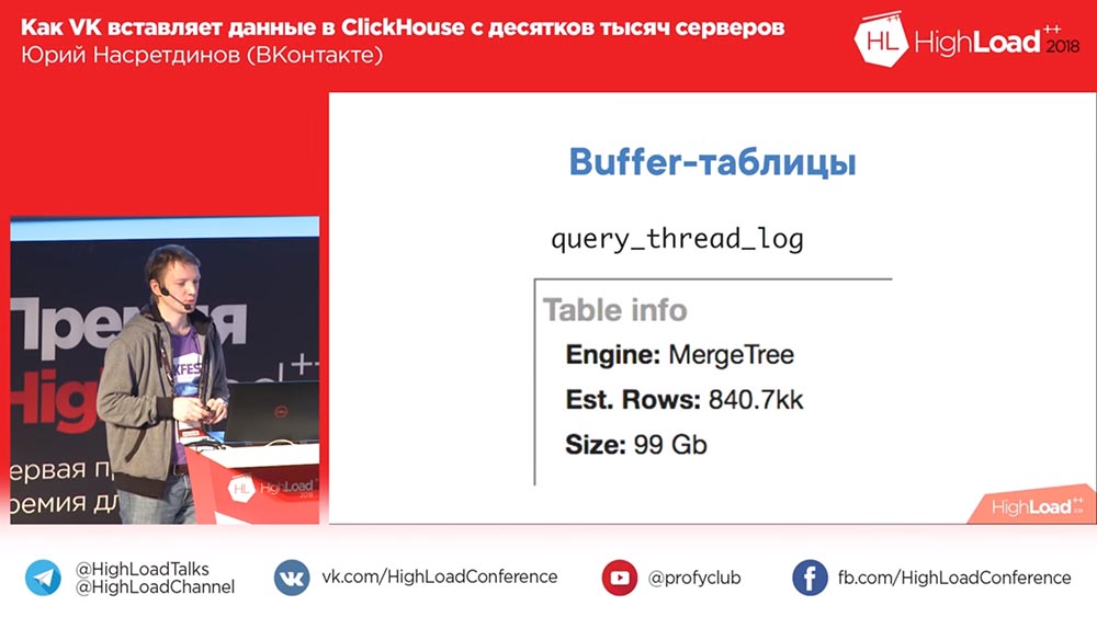 HighLoad++, Юрий Насретдинов (ВКонтакте): как VK вставляет данные в ClickHouse с десятков тысяч серверов - 30