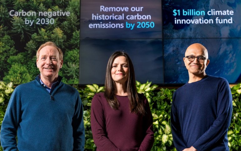 Microsoft хочет удалить свой углеродный след к 2050 году 