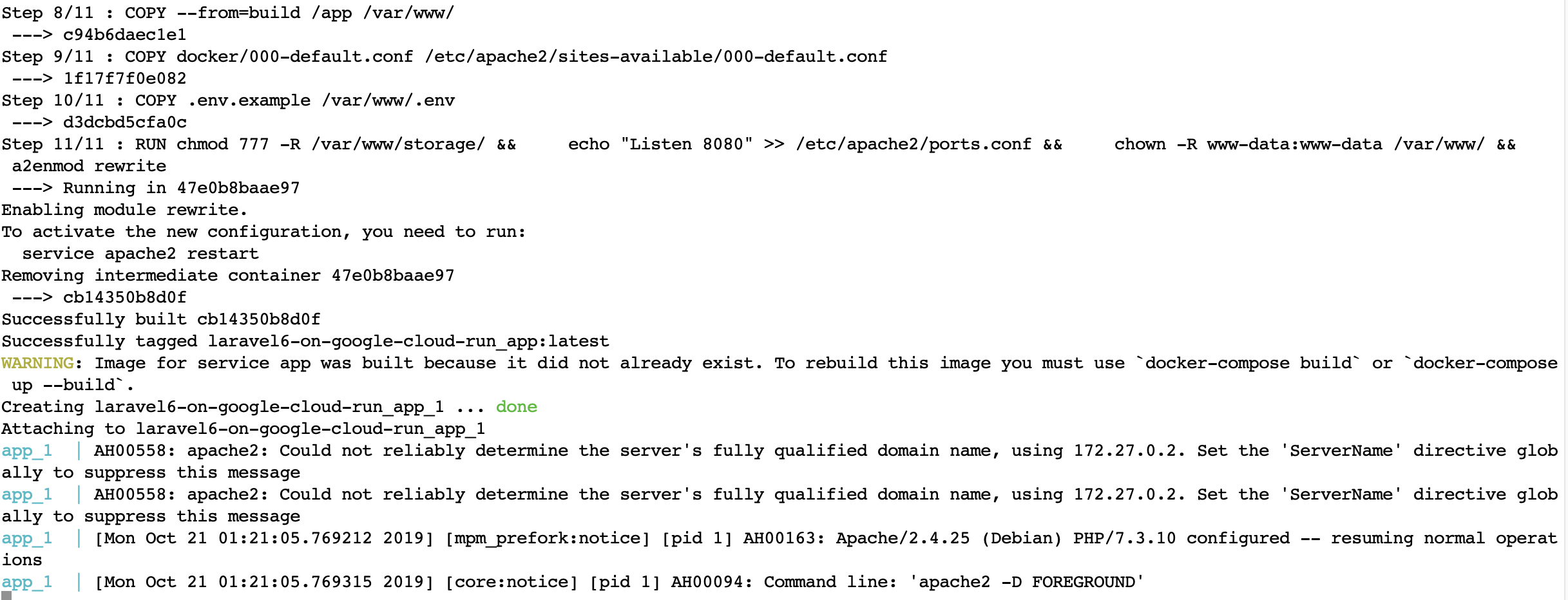 Пошаговое руководство по настройке Laravel 6 в Google Cloud Run с непрерывной интеграцией - 7 Пошаговое руководство по настройке Laravel 6 в Google Cloud Run с непрерывной интеграцией - 7