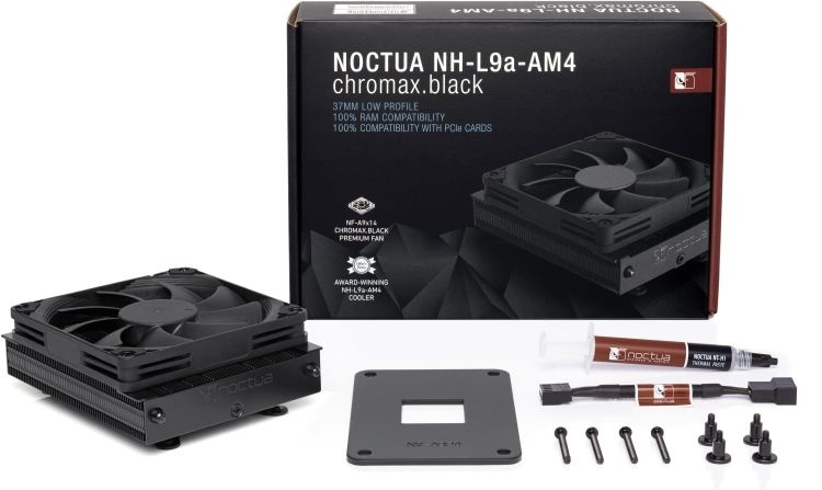 Noctua представляет кулер NH-L9a-AM4 chromax.black: низкий профиль и чёрный цвет