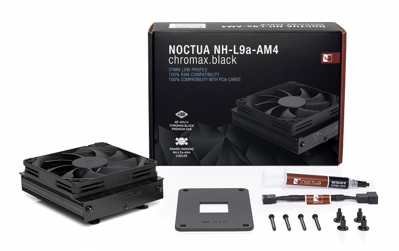 Высота процессорной системы охлаждения Noctua NH-L9a-AM4 chromax.black — 37 мм - 2 Высота процессорной системы охлаждения Noctua NH-L9a-AM4 chromax.black — 37 мм