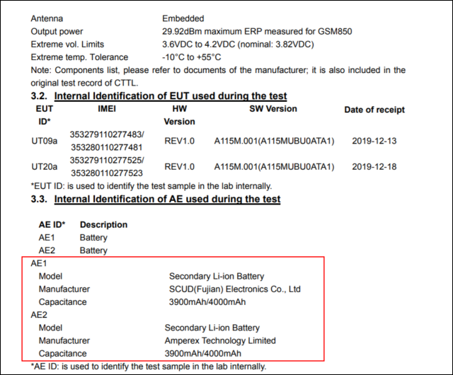 Преемник Samsung Galaxy A10 получил тройную камеру и аккумулятор емкостью 4000 мА&middot;ч