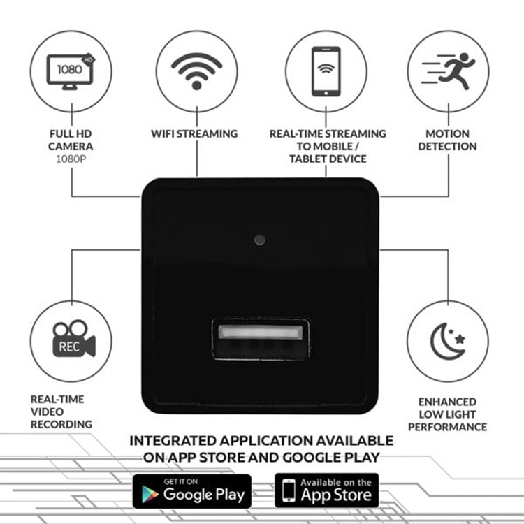 Скрытая камера наблюдения HD Mask замаскирована под зарядное USB-устройство