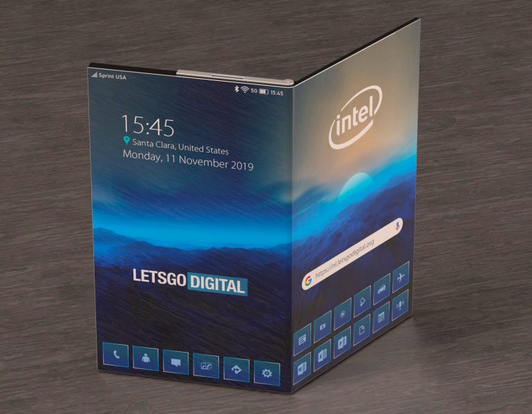 Intel запатентовала новый дизайн складного смартфона