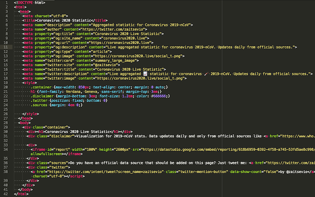 Два часа и 3.5 доллара. Как я сделал простой сайт с визуализацией распространения коронавируса - 3