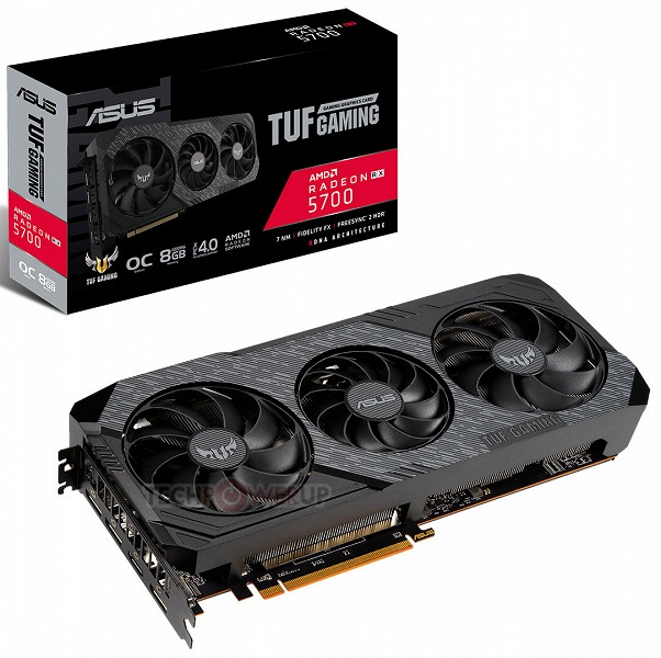 Системы охлаждения видеокарт Asus TUF Gaming X3 Radeon RX 5700 EVO и RX 5700 XT EVO отличаются от систем охлаждения карт серии TUF Gaming X3 Radeon RX 5700