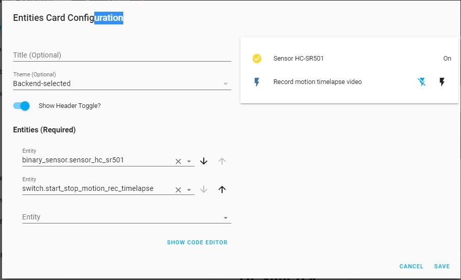 Датчик движения и подключение сигнализации и видеорегистрации в Home Assistant на Raspberry pi - 6