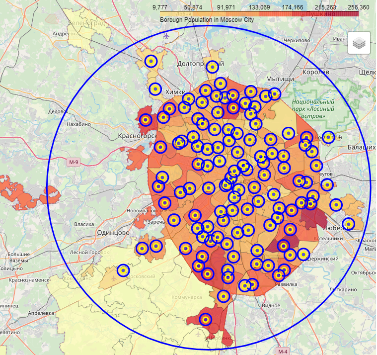 Boroughs Population in Moscow City