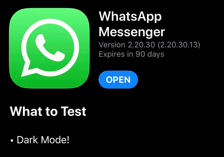 Долгожданная тёмная тема WhatsApp пришла на iPhone - 1 Долгожданная тёмная тема WhatsApp пришла на iPhone