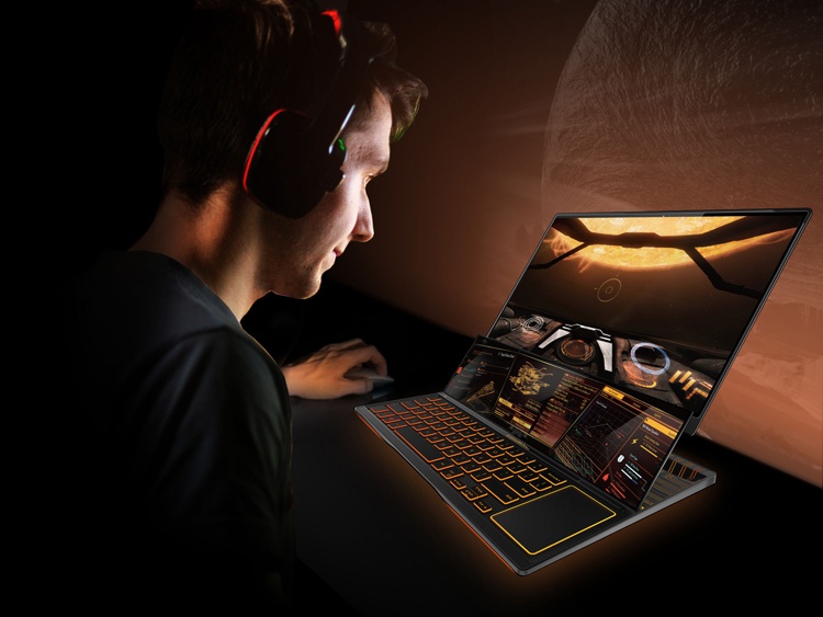 Игровой ноутбук Compal Gemini оборудован «расширяемым» экраном