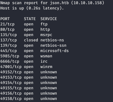 Hack The Box. Прохождение JSON. Уязвимость в Json.Net и LPE через SeImpersonatePrivilege - 3 image