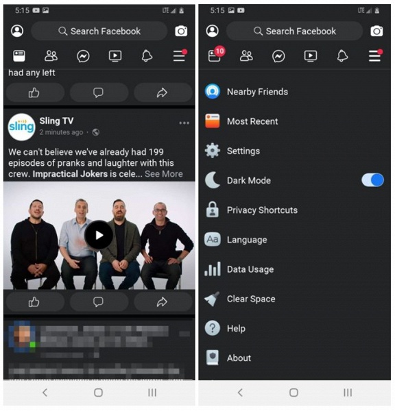 Тёмная тема наконец-то появилась у приложения Facebook. Правда, пока только у младшего из них
