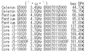 Стали известны цены на новые настольные процессоры Intel 