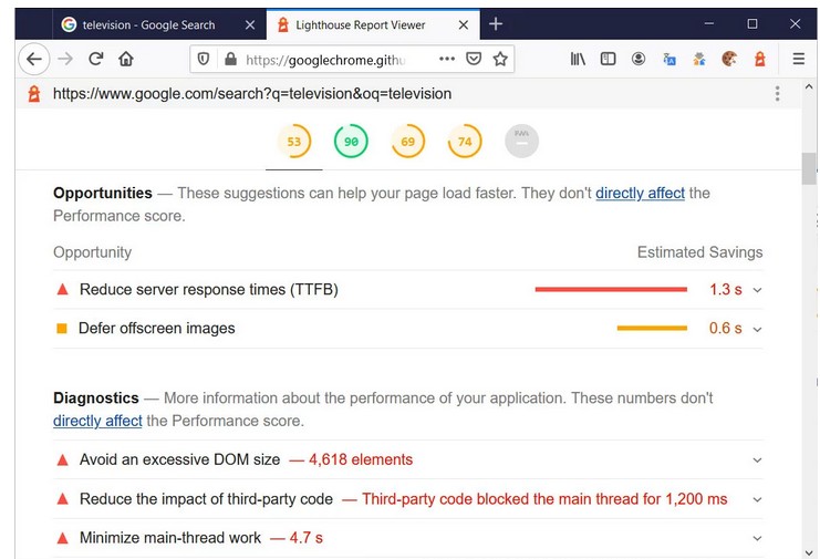 Google выпустила дополнение Lighthouse для тестирования скорости загрузки и аудита веб-страниц на Firefox - 2