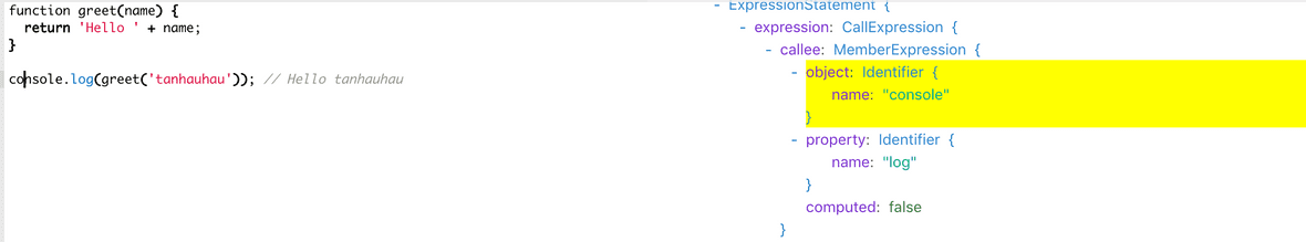 Пишем babel плагин, пошаговое руководство - 4 https://lihautan.com/static/487252cc6b3641879b1a606c5f7e6263/ae92f/member-expression.png