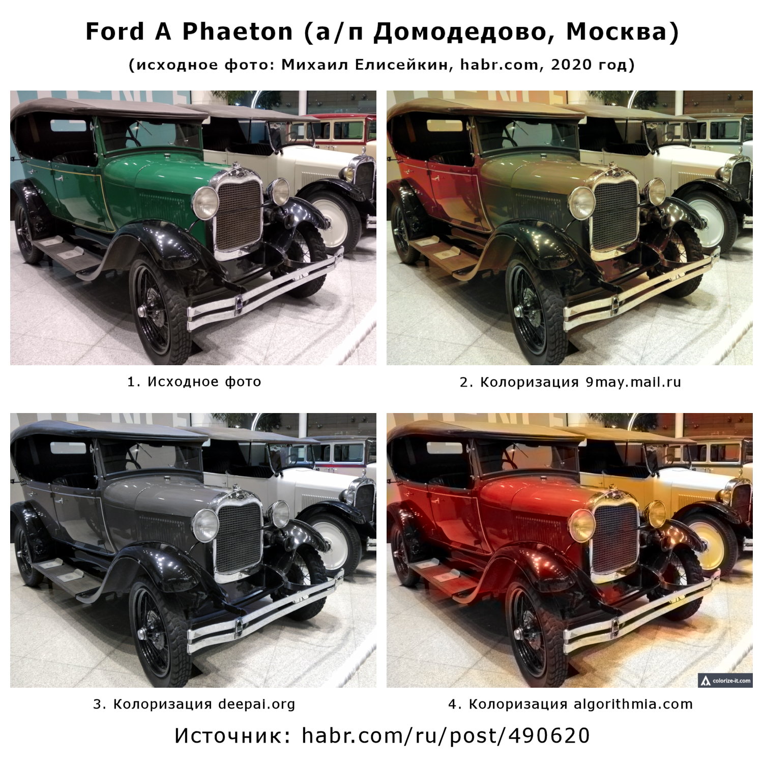 Колоризация автомобиля Ford A Phaeton