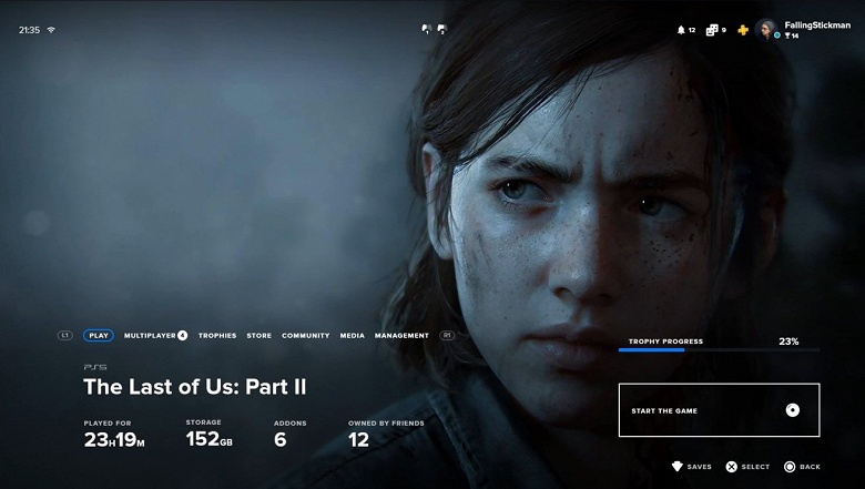 Главное меню PlayStation 5 на примере ожидаемой игры The Last of Us Part II - 3 Главное меню PlayStation 5 на примере ожидаемой игры The Last of Us Part II