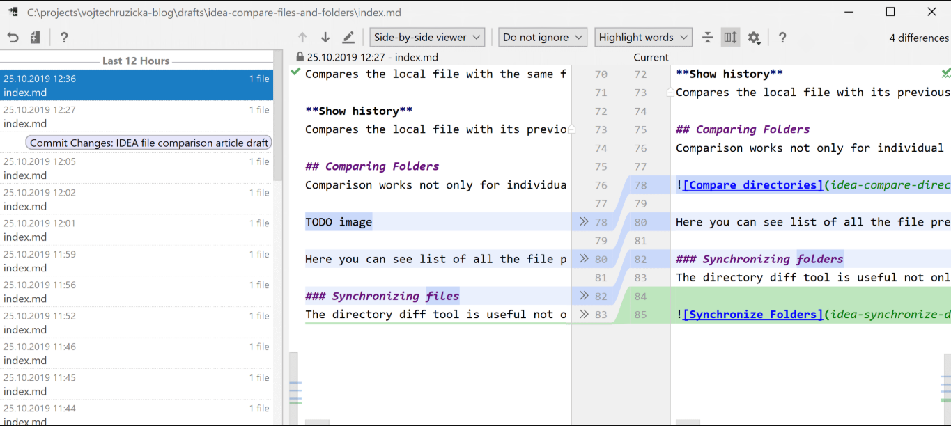 Советы и хитрости IntelliJ IDEA: 1. Сравнение файлов и папок - 2