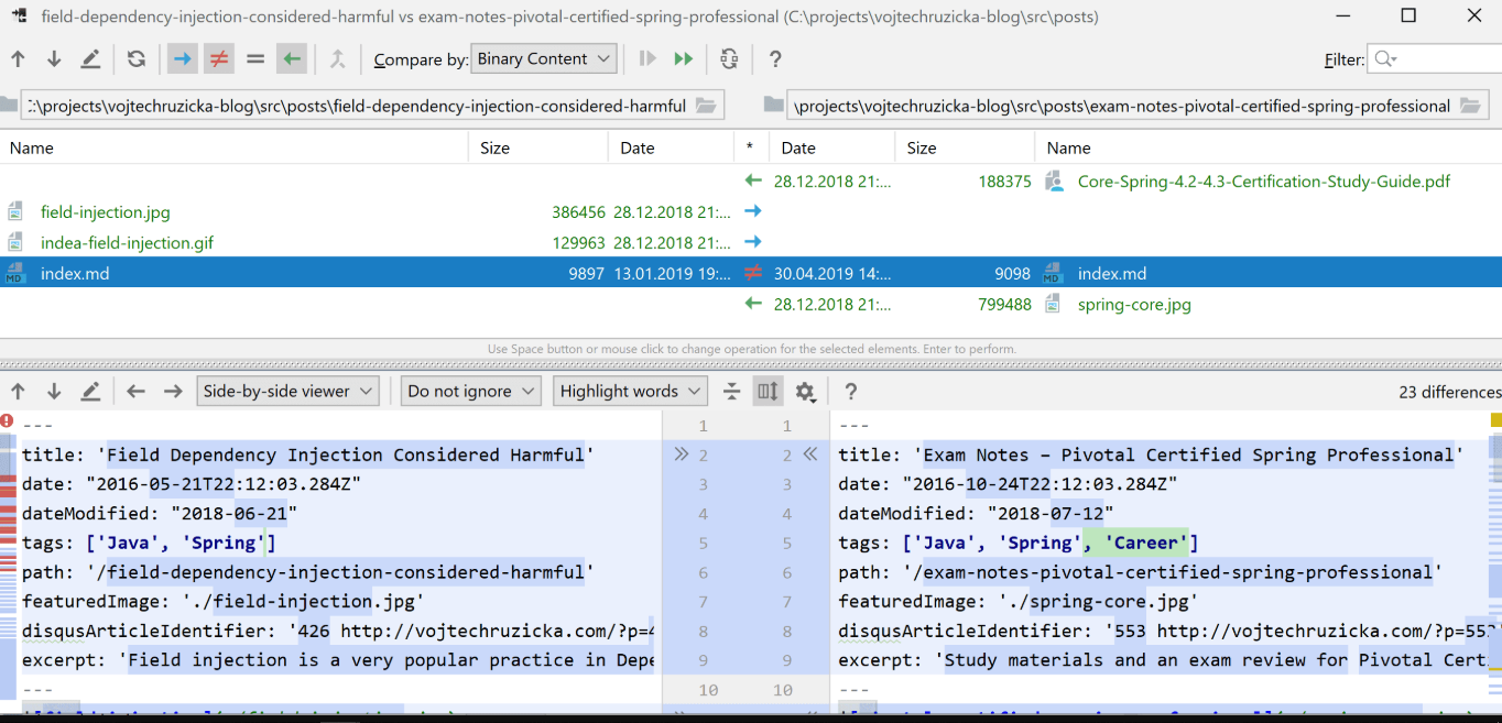 Советы и хитрости IntelliJ IDEA: 1. Сравнение файлов и папок - 3