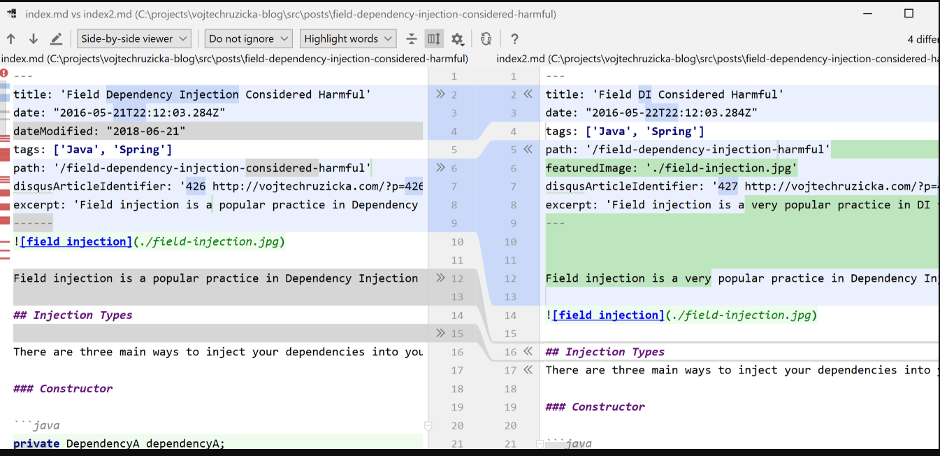 Советы и хитрости IntelliJ IDEA: 1. Сравнение файлов и папок - 1