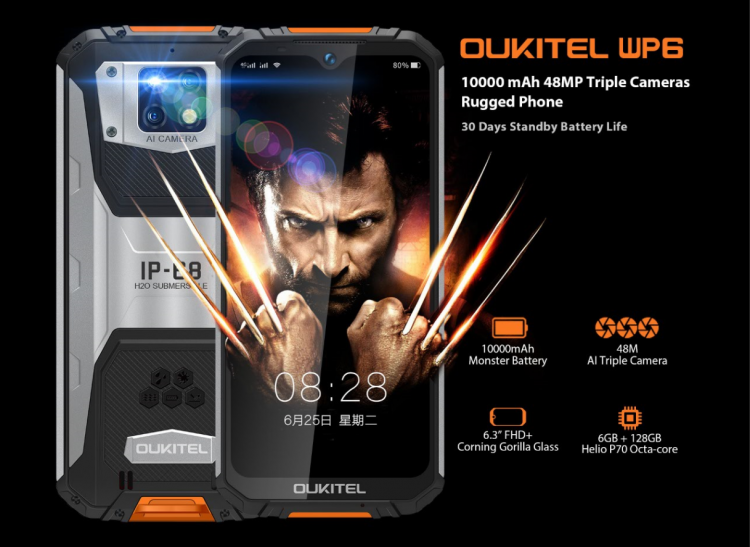 20 марта OUKITEL устроит в честь премьеры розыгрыш 10 неубиваемых смартфонов WP6 с батареей на 10 000 мА·ч