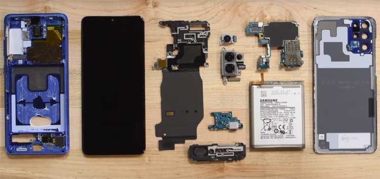 Видео дня: специалисты iFixit препарировали смартфон Samsung Galaxy S20+