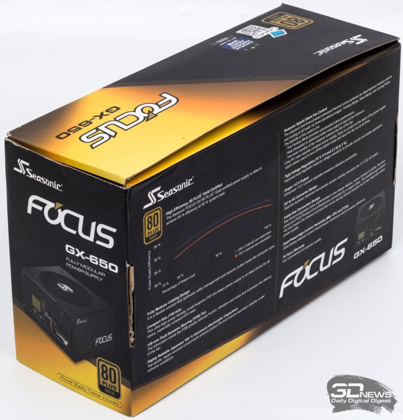 Новая статья: Обзор блока питания Seasonic FOCUS GX-650: фокус на «золото»
