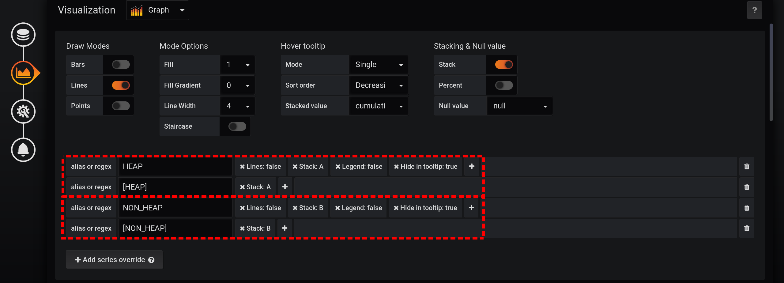 Grafana, InfluxDB, два тега и одна сумма. Или как посчитать сумму подгрупп? - 19