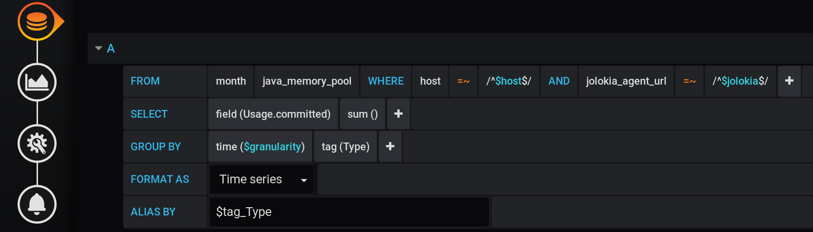Grafana, InfluxDB, два тега и одна сумма. Или как посчитать сумму подгрупп? - 7