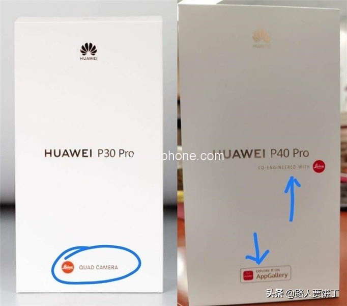 Упаковка Huawei P40 Pro отличается от упаковки Huawei P30 Pro