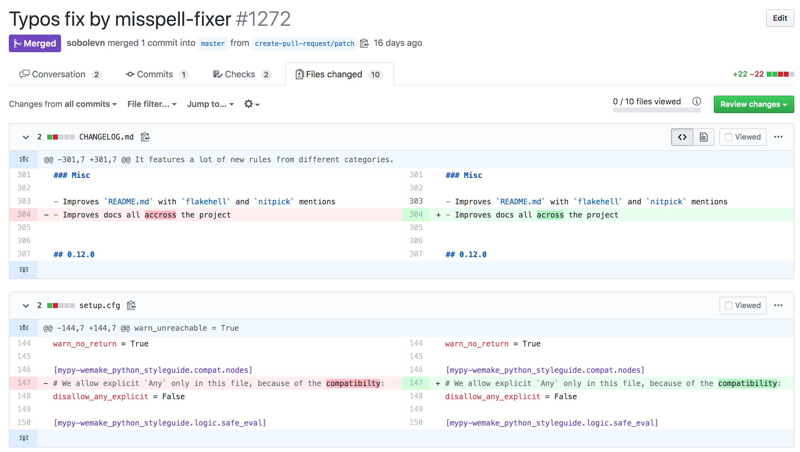 9 лучших опенсорс находок за март 2020 - 5 misspell-fixer-action