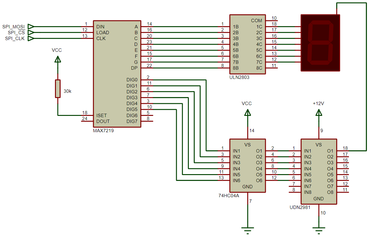 max7219 with common anode display