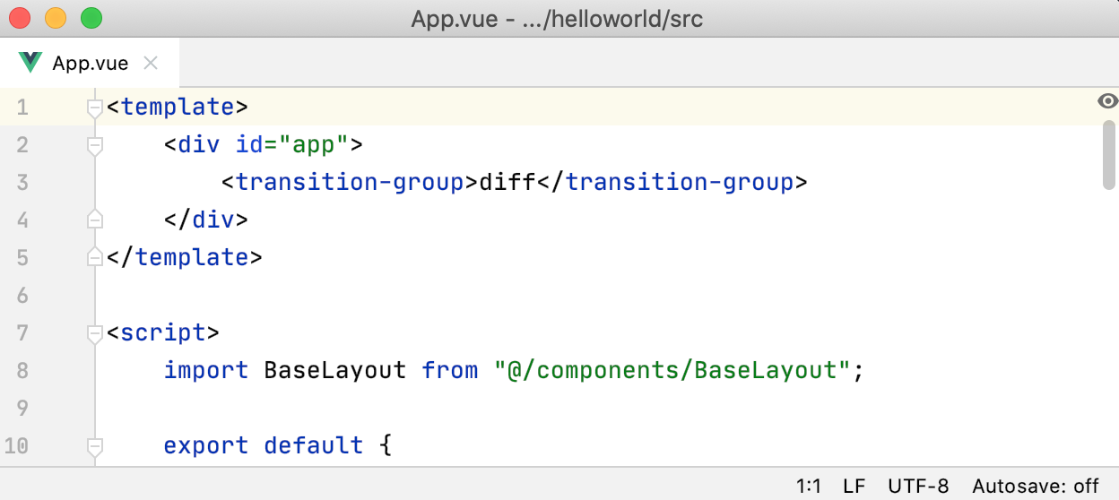 WebStorm 2020.1: улучшения в интерфейсе, поддержка Vuex и запуск Prettier при сохранении файлов - 12 lightedit-mode