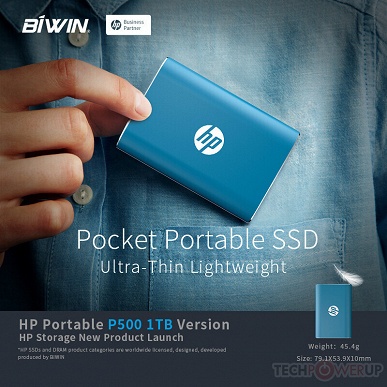 Объем портативных SSD HP P500 достиг 1 ТБ