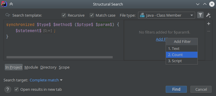 IntelliJ IDEA: Structural Search & Replace - 5