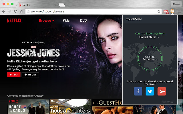 TouchVPN on chrome
