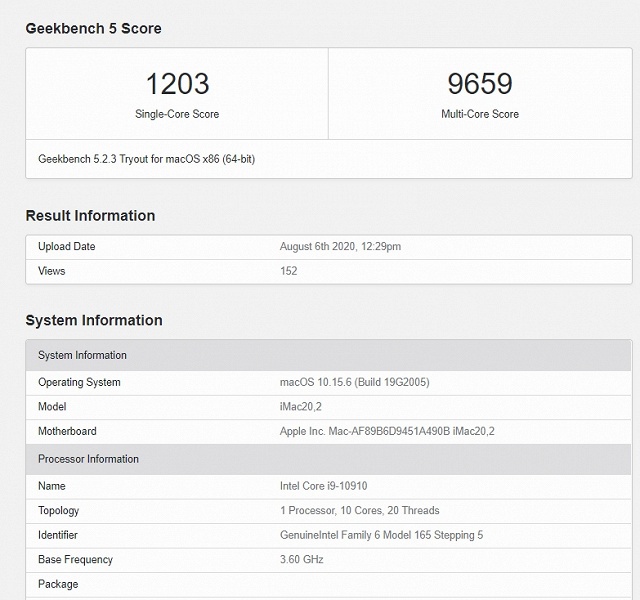 Новый iMac может похвастаться эксклюзивным процессором Intel. Core i9-10910 похож на Core i9-10900K - 2 Новый iMac может похвастаться эксклюзивным процессором Intel. Core i9-10910 похож на Core i9-10900K