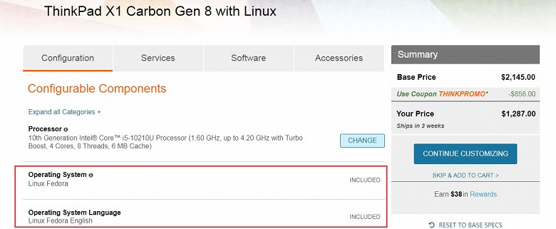 Windows 10 &mdash; уже не модно. Lenovo начала устанавливать на свои ноутбуки ОС Fedora