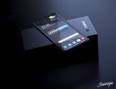 Невероятный полностью прозрачный смартфон Samsung. Это рендер, основанный на свежем патенте компании