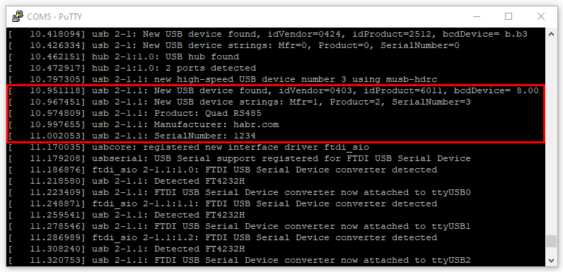 Конфигурируем FT4232H c помощью утилиты ftdi_eeprom - 1