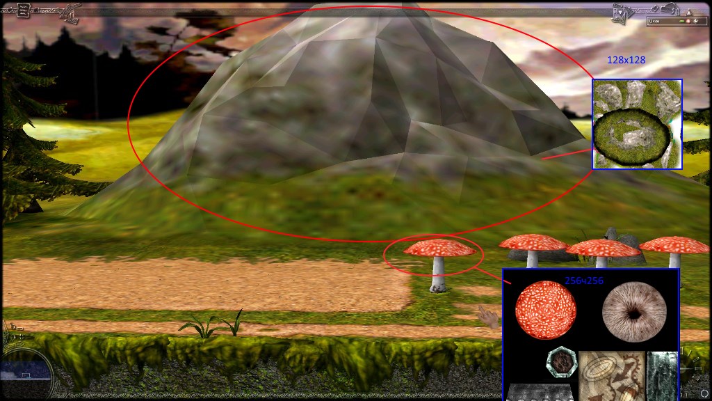 Масштаб текстурной картинки камня и шляпки гриба 1:1 Масштаб текстурной картинки камня и шляпки гриба 1:1