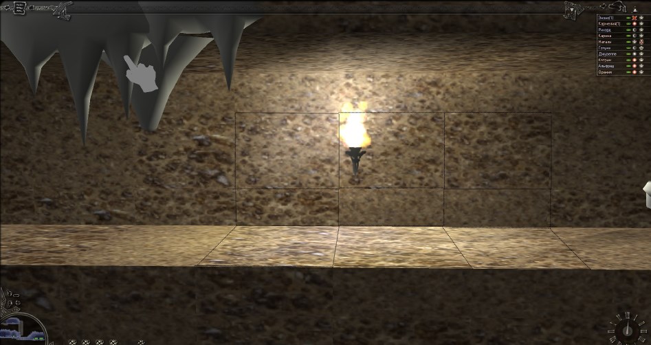 Пунктиром выделены квадратные текстурные блоки земли - ключевого графического элемента игры Пунктиром выделены квадратные текстурные блоки земли - ключевого графического элемента игры