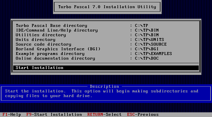 turbo pascal install