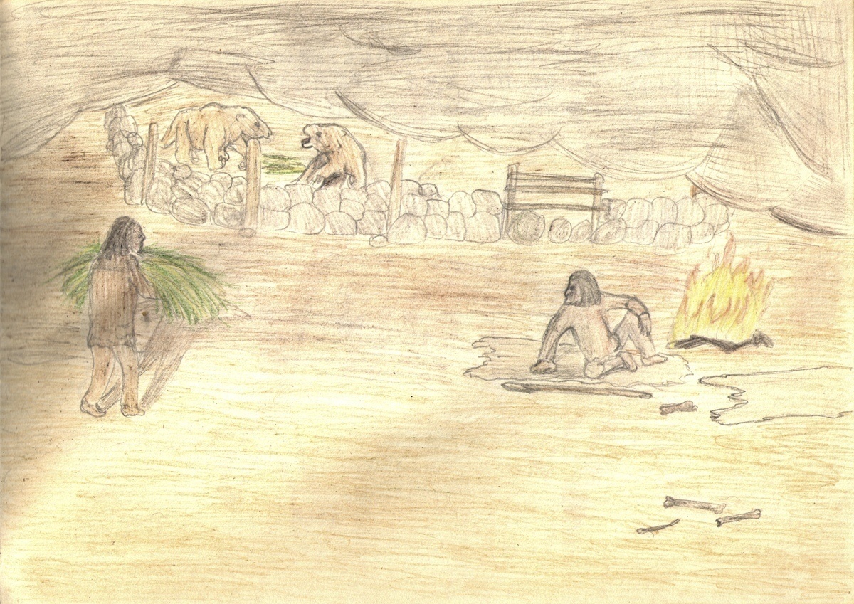 Гигантские ленивцы и древние люди. Рисунок Станислава Дробышевского